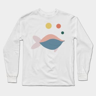 Abstract quirky fish Long Sleeve T-Shirt